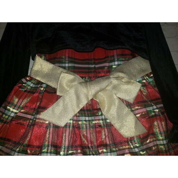 NWT Sweet Charmers Girls Plus Size 18.5 Christmas Plaid Dress With Cover Up - Picture 8 of 8